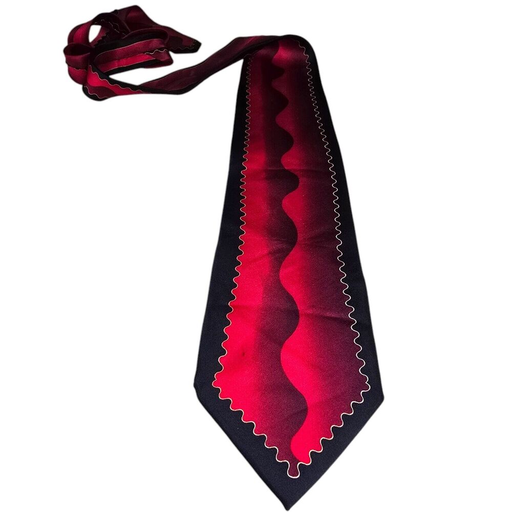 Dimoggio Tie Red Black 100% Silk 62" Work Wedding Long Necktie Valentines Date